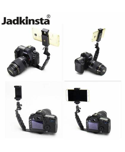 MyXL Jadkinsta 3in1 Telefoon Clip Houder + Flitsschoen Balhoofd + Camera Flash Bracket voor Android Samrtphone Monitor voor Canon voor Nikon