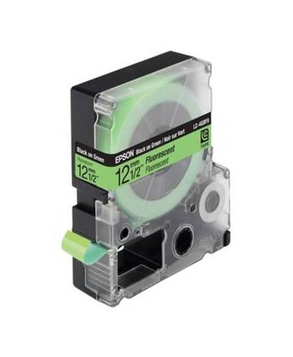 Epson Fluorescent Tape - LC4GBF9 Fluor Blk/Green 12/9 labelprinter-tape