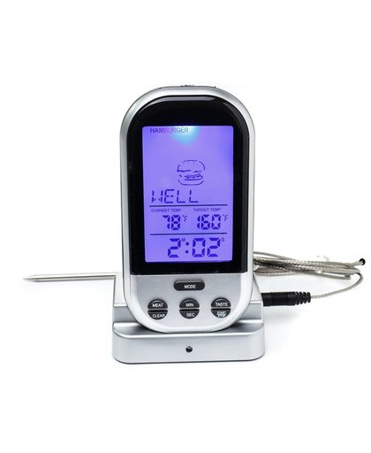 MyXL Afstandsbediening Draadloze Digitale Voedsel Thermometer Vlees Probe Keuken Oven Roker Grillen Koken Thermometer en Timer Water Melk Probe