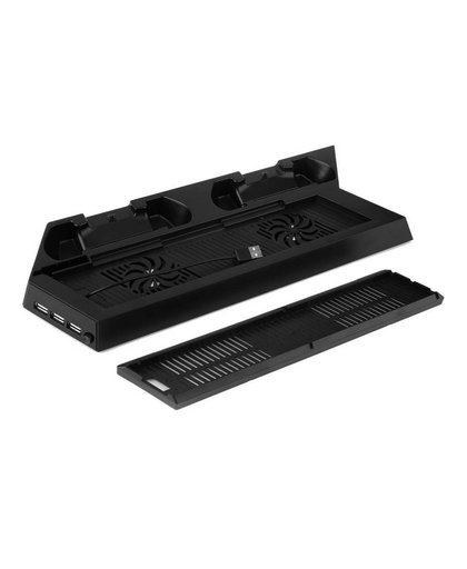 MyXL Duurzaam Speciale Koelventilator Koeler Verticale Stand Beugel Koelventilator met Dual Laadstation + 2 USB HUB voor Playstation 4   OUTAD