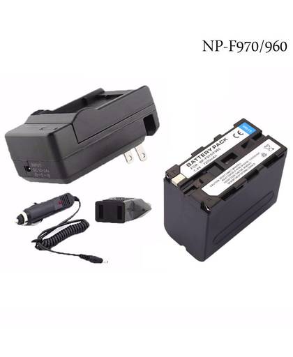 MyXL Vervangen bateria np-f970 f550 np-f960 f970 f950 np f750 batterij + lader voor sony plm-100 ccd-trv35 mvc-fd91 voor mc1500c 190 p