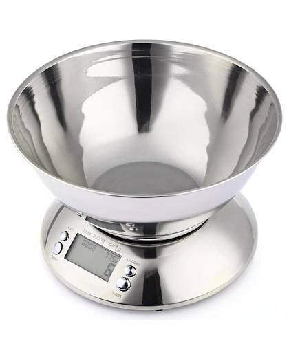 MyXL Cooking Tool Stainless Steel Electronic Weight Scale Food Balance Cuisine Precision Kitchen Scales with Bowl 5kg 1g