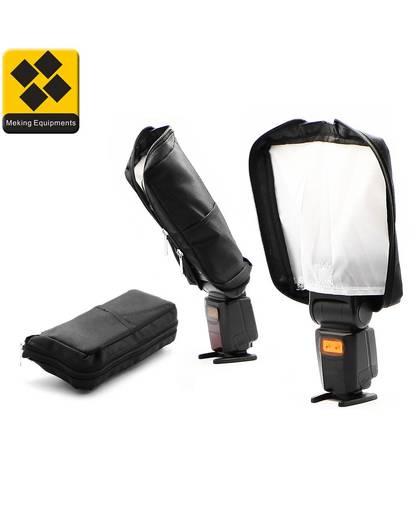 MyXL Meking 3 in 1 functionele tas voor speedlite wit flash diffuser snoot met reflecterende voering slijtvaste pouch
