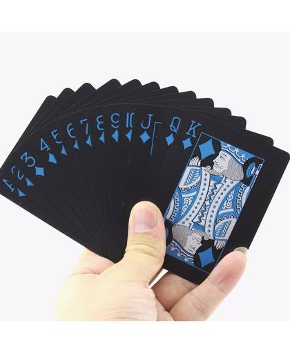 MyXL 55 stks/deck waterdichte plastic pvc speelkaarten set pure kleur zwart poker card sets classic magic tricks tool props 81303