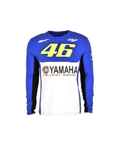 MyXL Valentino Rossi VR46 T-shirt voor Yamaha M1 dual Moto GP Monza Katoen Lange Mouw T-shirt Blauw Wit