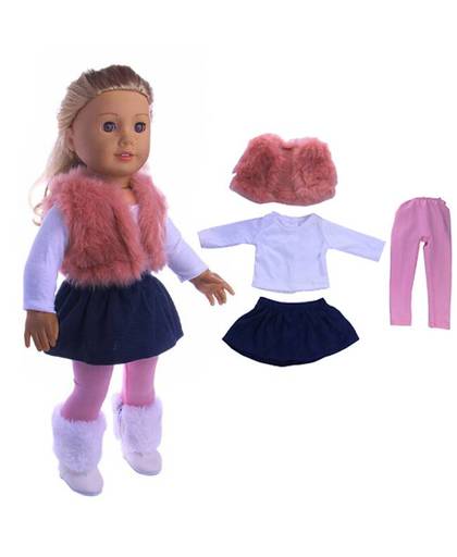 MyXL 4 stks een set Amerikaanse meisje pop kleding set winterjas jurk en legging voor 18 inch pop pak set voor 43 cmgeboren baby poppen