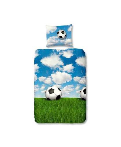 Snoozing voetbal flanel dekbedovertrek - junior (120x150 cm + 1 sloop)