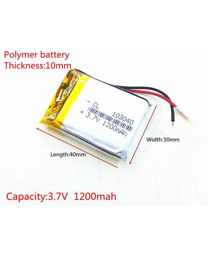 MyXL 3.7 V 1200 mAh 103040 Lithium-polymeer LiPo Oplaadbare Batterij Voor Mp3 Mp4 PAD DVD DIY E-book bluetooth