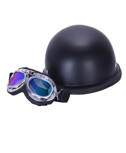 MyXL stijlvolle wwii vintage duitse helm half gezicht moto motorfiets motocicleta capacete met gratis bril mannen volwassen