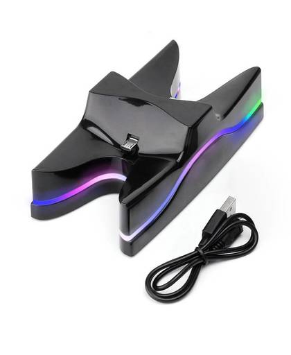 MyXL Multi Kleuren Controllers Charger Stand LED Dual Charger Station Charging Stand Dock voor PlayStation 4 PS4 Controller Console   ALLOYSEED