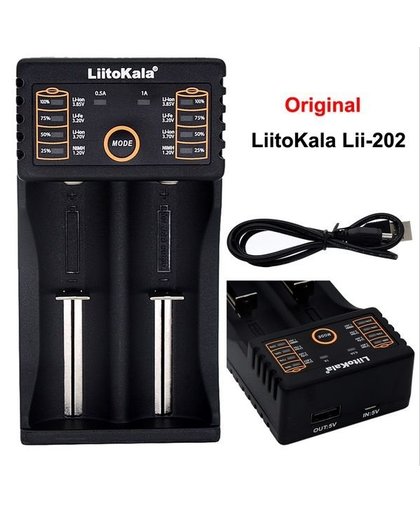 MyXL Liitokala lii-202 multifunctionele 18650/26650 elektrische 5 v2a input lii202 + gratis bezorging