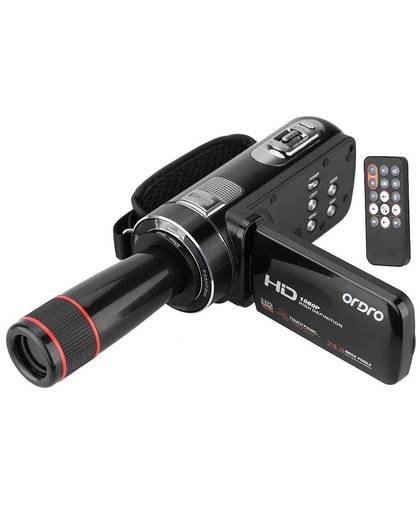 MyXL ORDRO HDV-Z8 1080 P Full HD Digitale Video Camera Camcorder 16x Digitale Zoom Digitale Rotatie LCD Touch w/12x Telelens