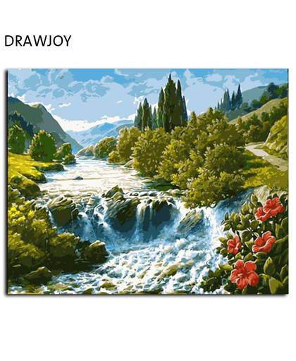 MyXL Drawjoy landschap ingelijst foto schilderen by numbers wall art diy canvas olieverf home decor gx7362 40*50 cm