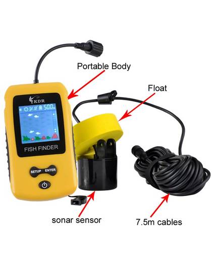 MyXL Gratis Verzending!Koop Alarm GloedVKG 100 M Portable Sonar Kleurrijke LCD Fishfinder Vissen lokken Echo sirene Vissen Finder