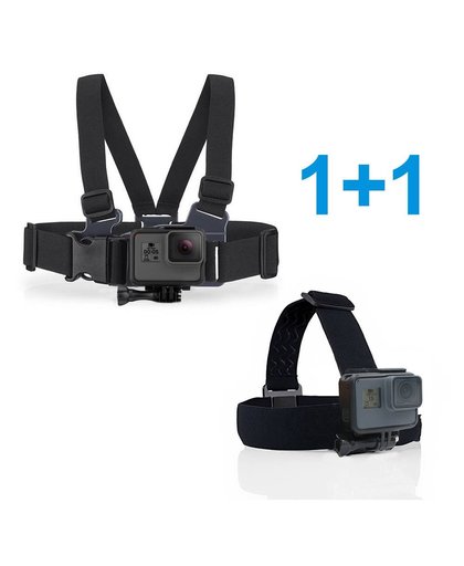 MyXL TELESIN Verstelbare Hoofdband + Borstband Mount Harness Riem voor GoPro Hero 2 3 4 5 6 SJCAM EKEN Xiaomi YI 4 K Accessoires