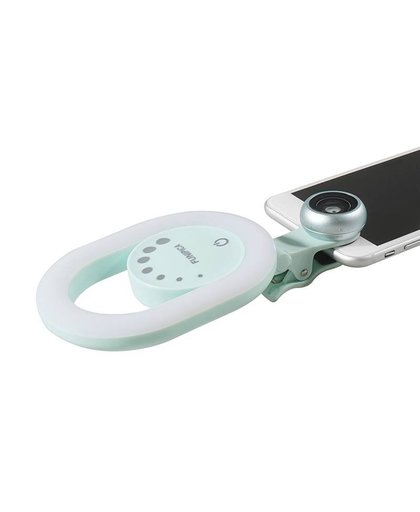 MyXL Ulanzi 2 in 1 Smartphone Ring Selfie Licht & Groothoek & Macro Telefoon Camera Lens Dimbare Enhancing Night Licht Vullen voor iPhone X 8