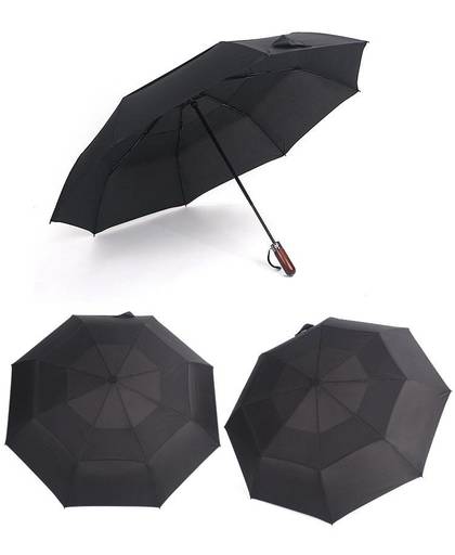 MyXL stijl dubbellaags Grote Eervolle Automatische Paraplu Mannen Creatieve Massief Hout Handvat Business Mode Paraplu Vrouwen