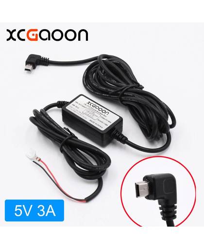 MyXL XCGaoon Gebogen mini USB Autolader DC Converter Module 12 V 24 V Naar 5 V 3ALage Voltage Bescherming, kabel 3.5 m 11.48ft