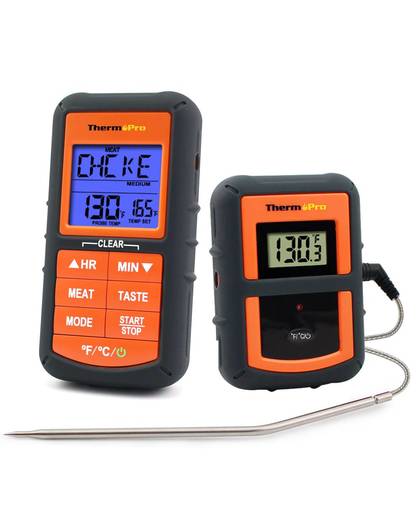 MyXL ThermoPro TP-07 Remote BBQ, roker, Grill, Oven, vlees 300 Voeten Range Draadloze Voedsel Thermometer met Timer