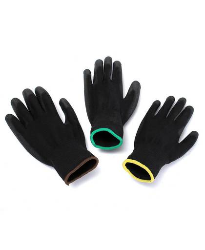 MyXL Collectie 12 Pairs Zwart Nylon PU Veiligheid Werk Handschoenen Bouwers Grip Voor Palm Coating Handschoenen   Safurance