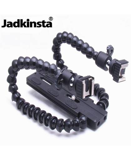 MyXL Jadkinsta Flexibele Dual Arm Flash Bracket Camera Houder TweeShoe Mounts Fotografie Flash Houders Macro Schieten Accessoires