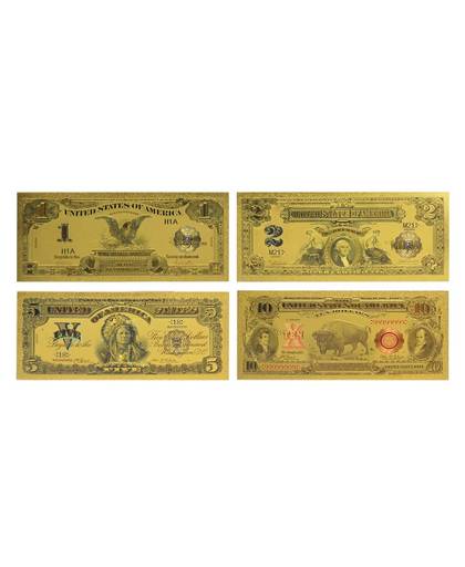 MyXL 24 k Colour Goud Bankbiljet Rare Amerika Set 1899 & 1901 Editie Papiergeld Plated Colour Goud Papier Collection Business