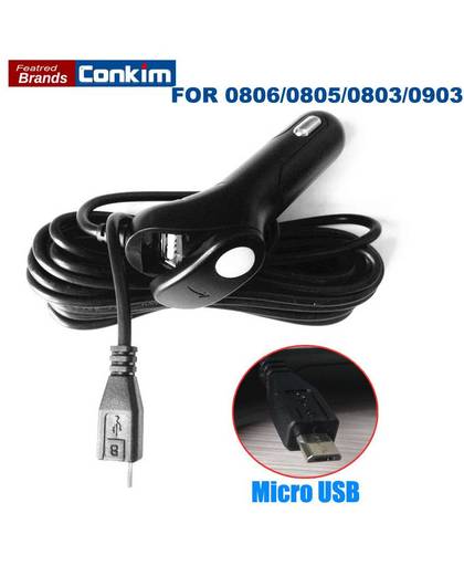 MyXL Conkim Autolader Universele Micro USB 3 M 5 V 1.5A Auto-Oplader Adapter voor Dash Cam Mini 0805 0806 0807 0903 Voor GPS Navigatie