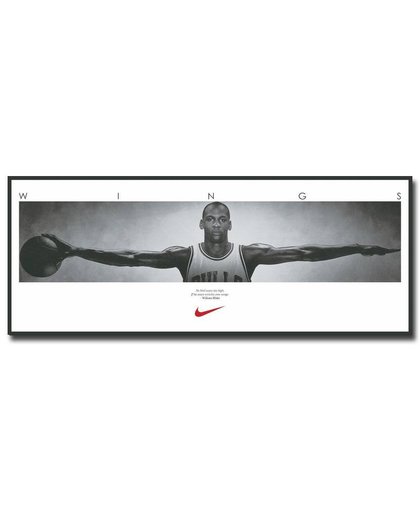 MyXL NICOLESHENTING Michael Jordan Vleugels Basketbal Art Zijde Stof Poster Print 13x33 inch Muur Foto Home Kamer Decoratie 026