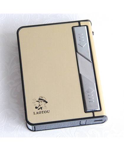 MyXL Thuisgebruik Licht Metalen Sigarettenkoker Tabak Houder Pocket Box Opslag Container met Oplaadbare USB Aansteker voor Man
