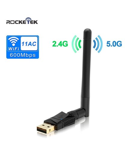 MyXL Rocketek 600 Mbps Dual Band Wireless USB wifi Dongle Adapter, met 802.11N/G/B Antenne Wirless Netwerk Lan-kaart 802.11a/g/n/ac