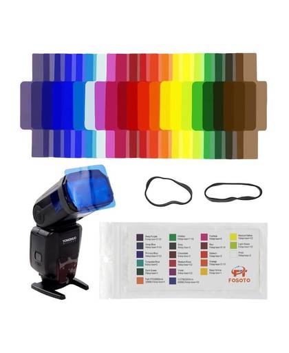 MyXL Flash Speedlite 20 Kleuren Kleur Gel Kit met Barndoor & Reflector & Tas canon Nikon YONGNUO GODOX flash