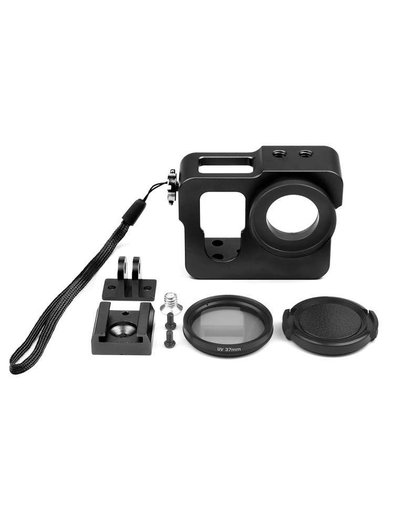 MyXL SCHIETEN Aluminium Beschermende Frame Case voor GoPro Hero 4 Silver zwart Camera Met Go Pro UV Filter Lens Cap Behuizing Accessoire