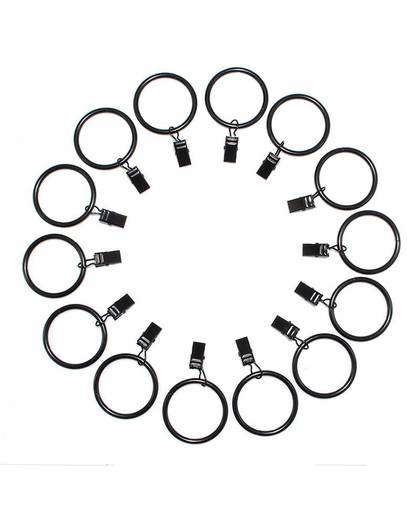 MyXL 10 stks Multipurpose Gordijn Kleding Metalen Clips met Ring Haken Zwart XN490
