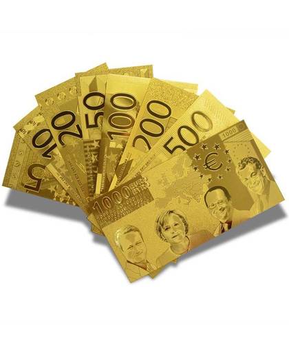 MyXL Euro Goudfolie Bankbiljet Set 5 10 20 50 Voor Collection, Custom Graveren Golden Valuta Notes