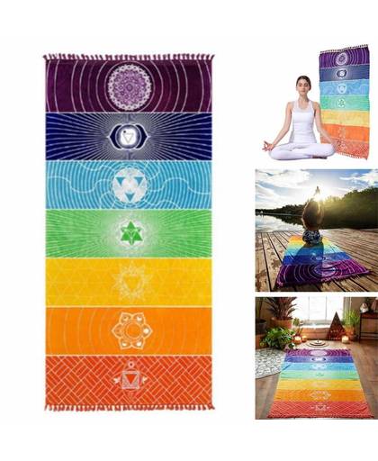 MyXL Betere Kwaliteit Gemaakt Van Katoen Bohemen India Mandala Deken 7 Chakra Regenboog Strepen Tapestry Strand Gooi Handdoek Yoga Mat Dropshi