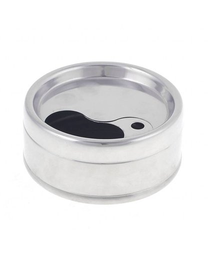 MyXL Zilver rvs draaibare deksel sigaret asbak 9.7 cm