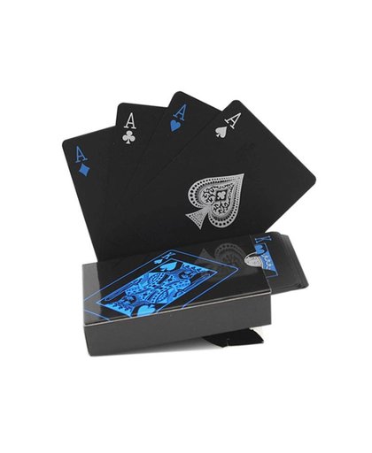 MyXL 55 stks/deck waterdichte plastic pvc speelkaarten set pure kleur zwart poker card setsklassieke magic tricks tool