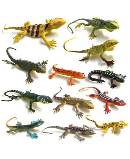 MyXL 12 stks/Hagedissen Reptiel Simulatie plastic bos wild dier model speelgoed ornamenten Levensechte PVC beeldje woondecoratieVoor Kids