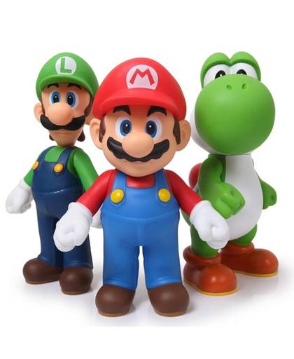 MyXL Super Mario 3 stks/set Bros Mario Yoshi Luigi PVC Action Figure Collectible Model Speelgoed 11-12 cm KT2652