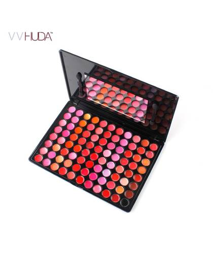 MyXL 88 kleuren make lipgloss palet sexy lipbalm moisturizer cosmetische lippenstift shimmer kit met mirror   VVHUDA