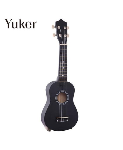 MyXL Yuker 21 Inch Mini Professionele Zwarte Vintage Akoestische Sopraan Gitaar Ukulele Muziekinstrument Voor School Muziek Leerling