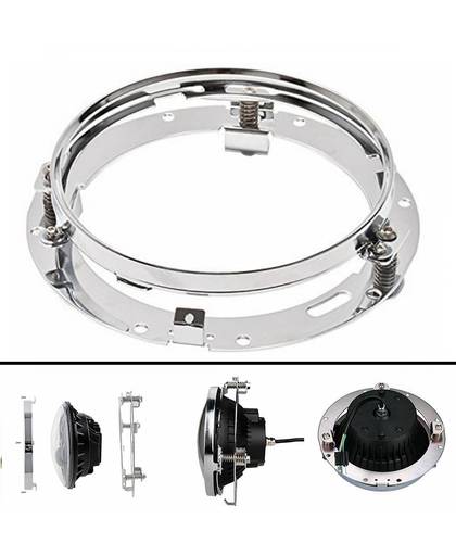 MyXL Zilver 7 Inch LED Koplampen Extension Ring Ronde Montagebeugel voor Jeep Wrangler Harley Motorfietsen Koplampen