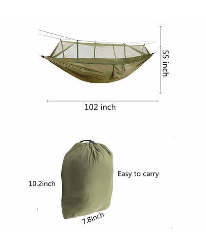 MyXL (Groen) Extra Hoge Draagbare Sterkte Stof Klamboe Camping Hangmat Lichtgewicht Opknoping Bed Duurzaam Packable Reizen Bed