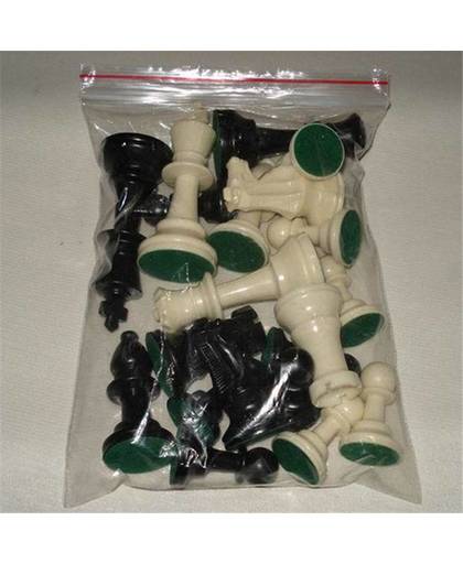 MyXL 64 MM Lot van 32 Middeleeuwse Schaakstukken/Plastic Compleet Schaken Met Vriend Spelen Schaken voor Relax Zwart & wit 64 MM P25