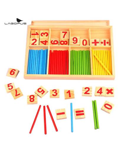 MyXL Montessori Math Speelgoed Houten Aantal Math Game Sticks Educatief Speelgoed Puzzel Kids Learning Leermiddelen Set Kind Verjaardagscadeau