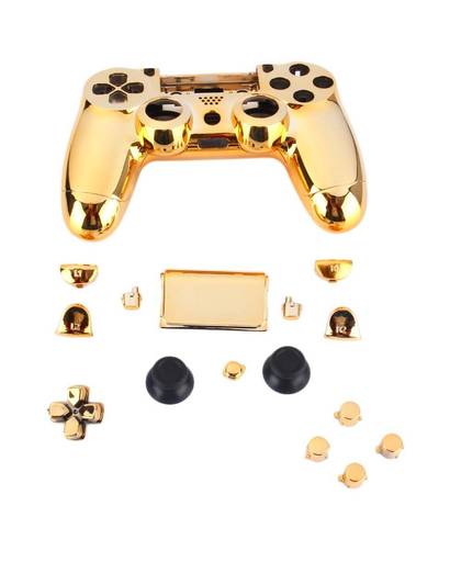 MyXL Gold Chrome Vervanging Hydro Ondergedompeld Shell Mod Kit voor PS4 Controller