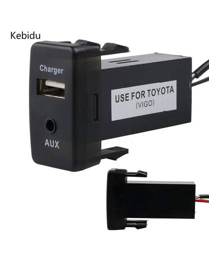 MyXL Kebidu USB + AUX Usb Charger Power Adapter Autolader Usb 2.0 Voor Toyota Corolla Camry Rav4 Yaris Geen Fit Vigo