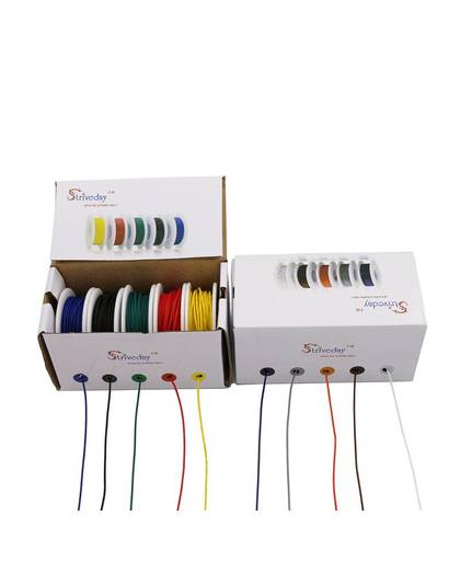 MyXL 50 m UL 1007 26AWG 5 kleur Mix doos 1 box 2 pakket Elektrische Draad Kabel Lijn Luchtvaartmaatschappij Koperen PCB draad