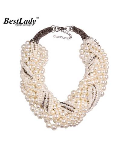 MyXL Beste dameMode Z Bib Kraag Ketting & hanger Luxe Choker Gesimuleerde parel Ketting Verklaring Jewelry9955   Best lady