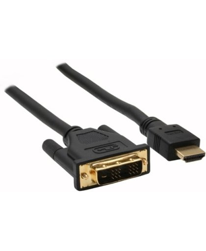InLine® HDMI-DVI kabel, HDMI Male naar DVI 18+1 Male, vergulde contacten, 10m